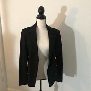 Blazer Femme Imprimé Floral Noir Et Blanc - Marque Roz & Ali - Taille L - Occasion Très Bon état
